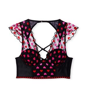 Victoria’s Secret DREAM ANGELS Lightly Lined Heart Embroidery Cap-Sleeve Corset